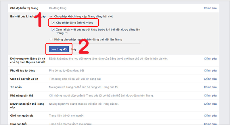 Cho phép bình luận bằng hình ảnh trên Fanpage